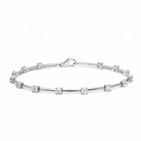 Élise Bracelet White Gold – 14 moissanite stones, 18K white gold plated