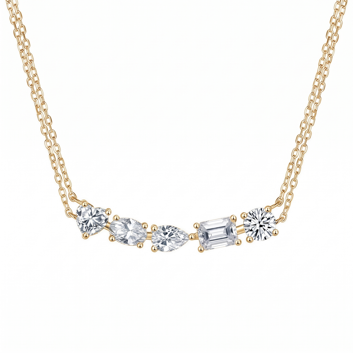 Odette Mixed-Cut Necklace - Gold