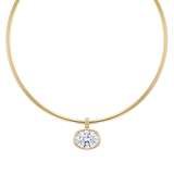 Sienna Bezel Oval Collar Necklace - Gold