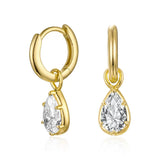 Talia Pear Drop Huggie Earrings - Gold