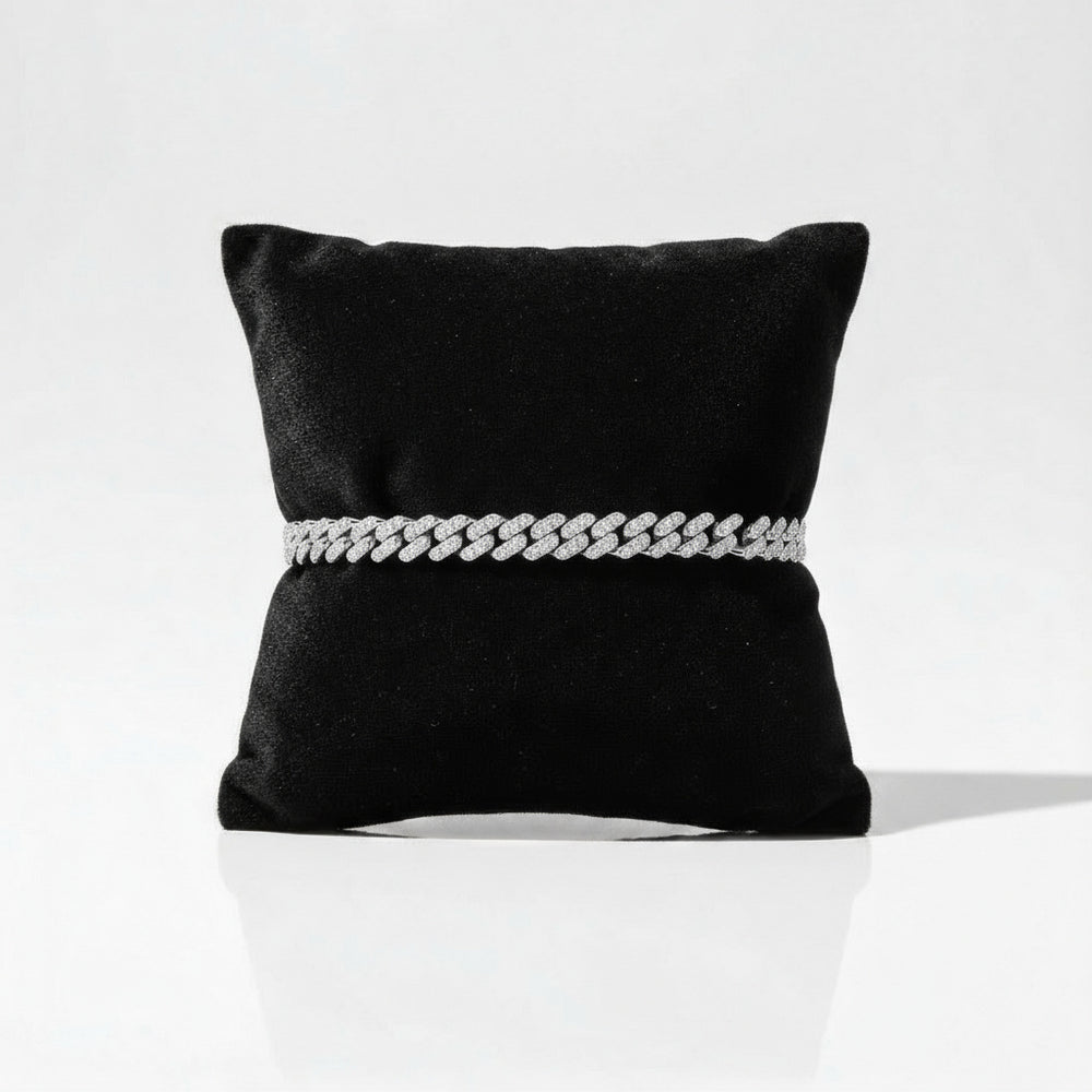 Moissanite Cuban Bracelet 5MM - White Gold