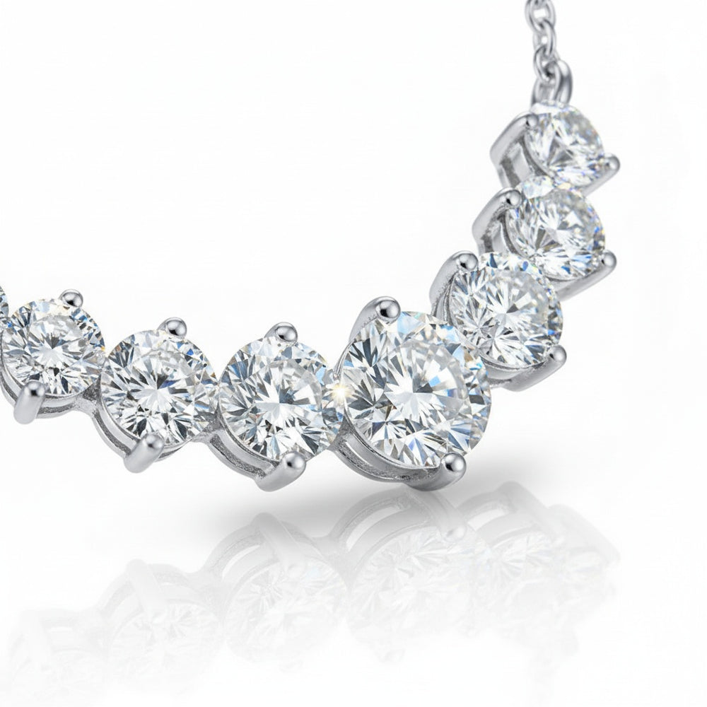 שרשרת יהלומים מודרגת - Clairé - זהב לבן