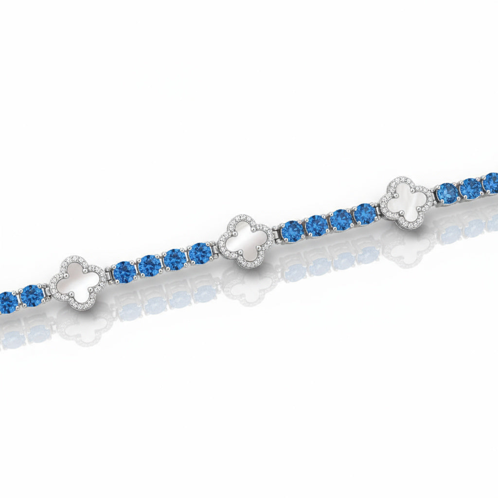 Azure Clover Tennis Bracelet