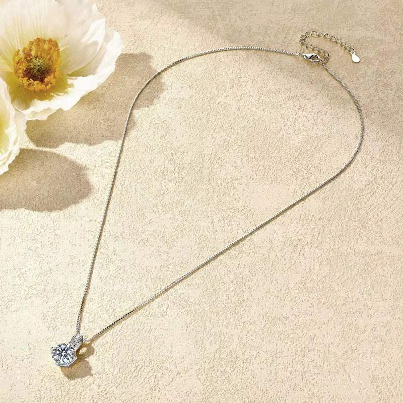 Celeste Pavé Solitaire Necklace - Gold