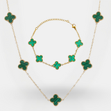 Clover Set Gold - Malachite