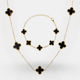 Clover Set Gold - Black Onyx