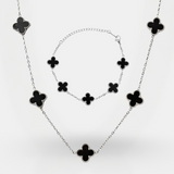 Clover Set Silver - Black Onyx