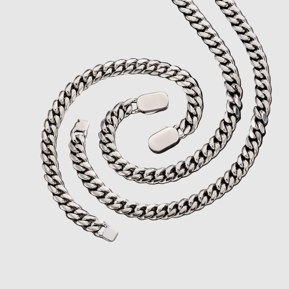 צמיד קובאני 10 מ"מ - כסף