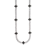 Necklace with black cross pendants on a white background