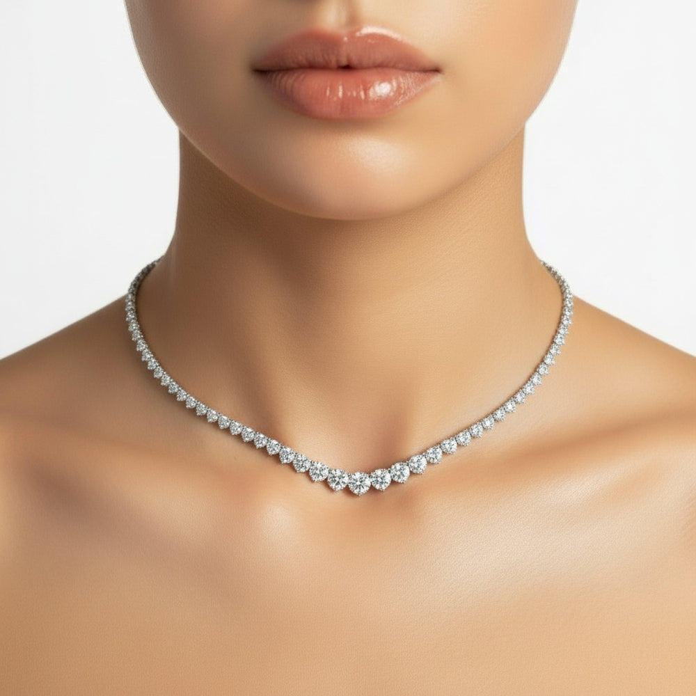 שרשרת קולייר מודרגת - Aurélia - זהב לבן