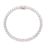 Marquise Cut Tennis Bracelet - White Gold