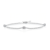 Solitaire-Station Tennis Bracelet - White Gold