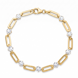 Paperclip station bracelet in gold