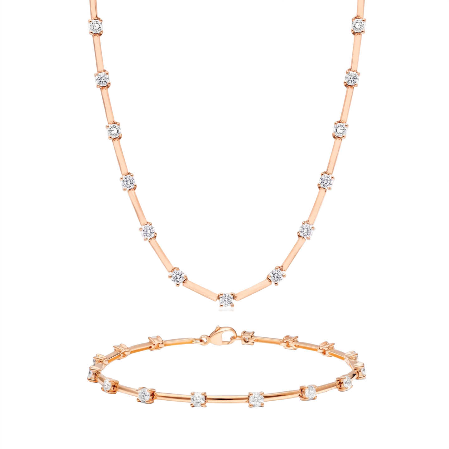 Élise Set rose gold necklace and bracelet