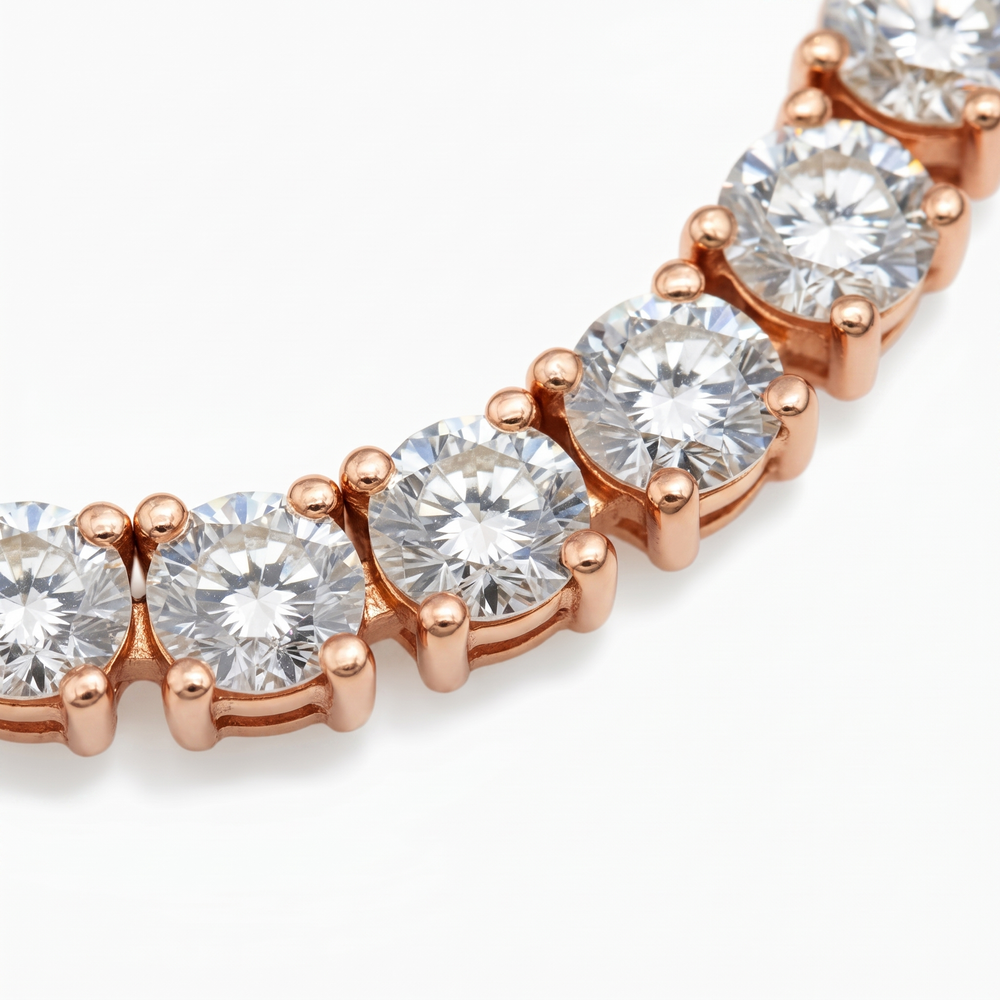 Aria Tennis Necklace 5MM rose gold detail