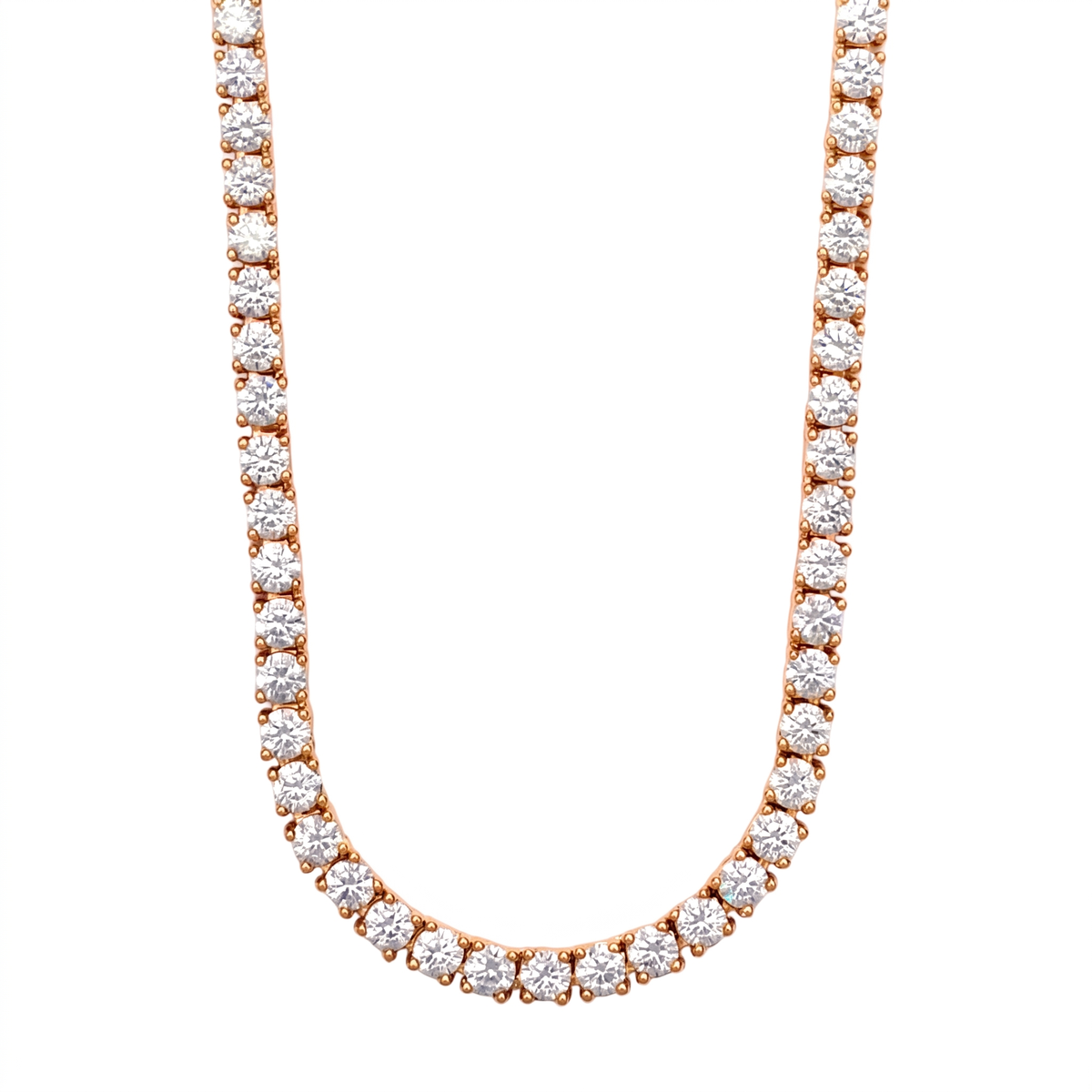 Aura Tennis Necklace 3MM rose gold
