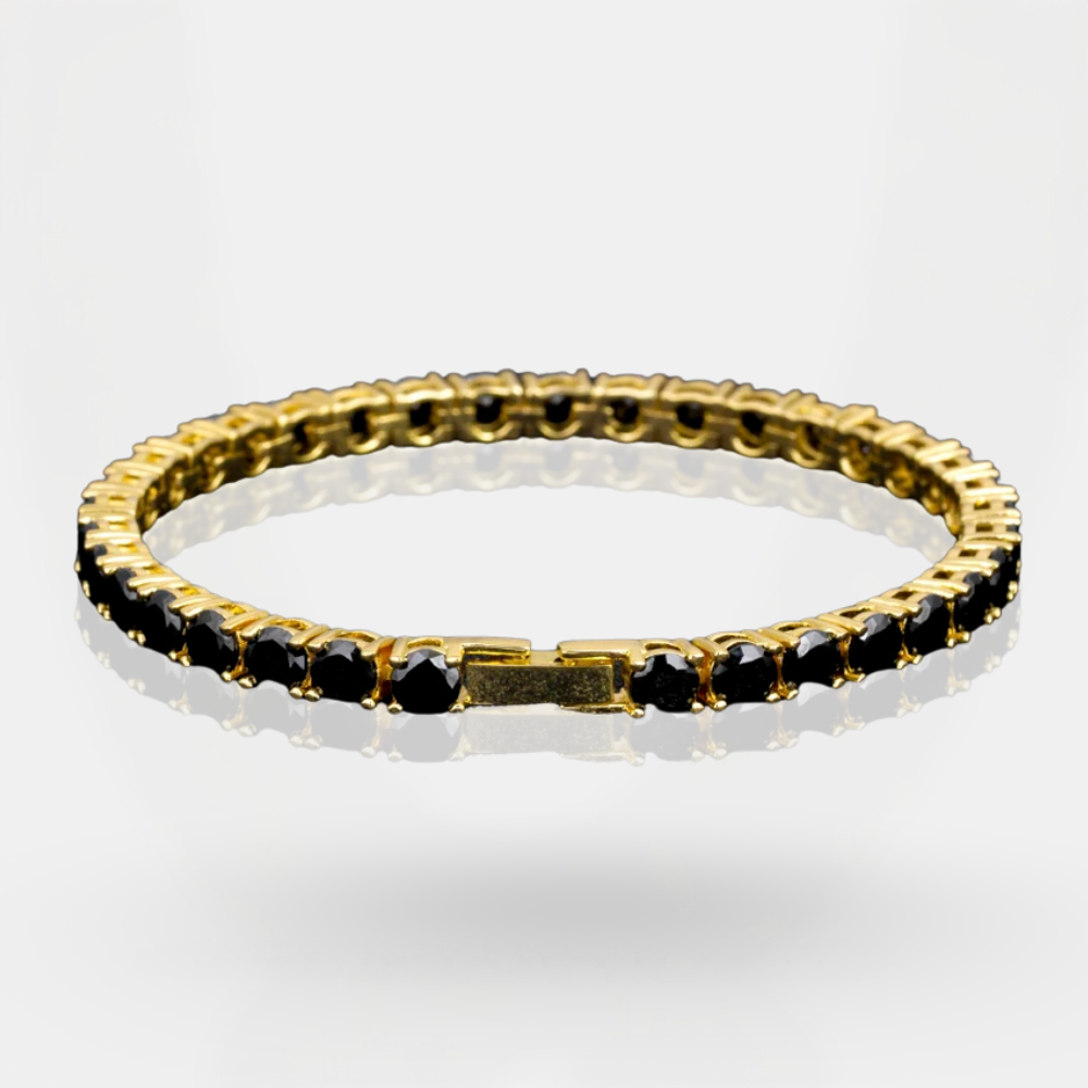 ONYX TENNIS BRACELET - GOLD