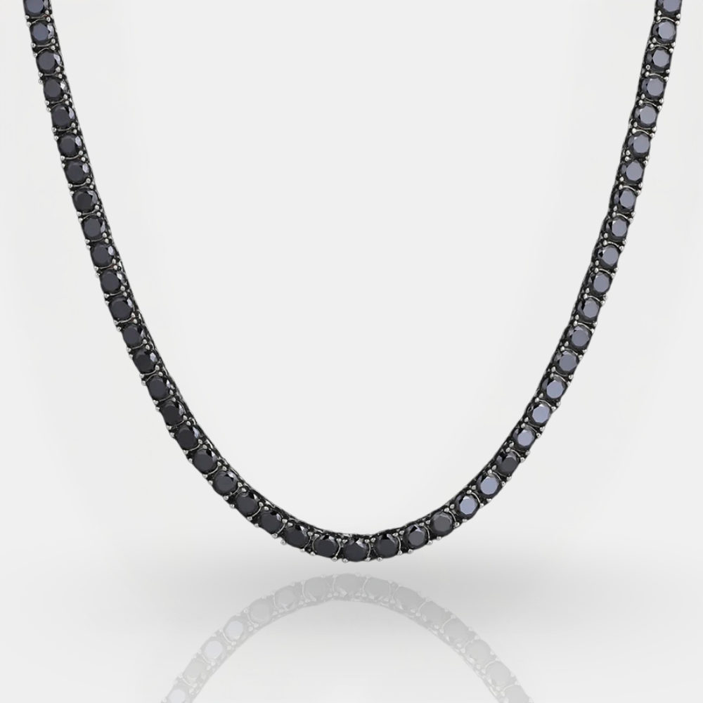 ONYX TENNIS CHAIN - WHITE GOLD