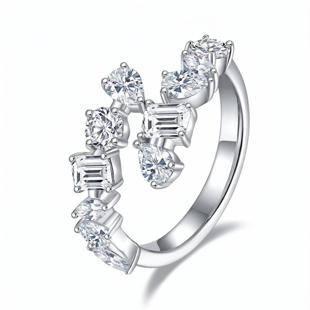 Seraphina Mixed Cut Ring - White Gold