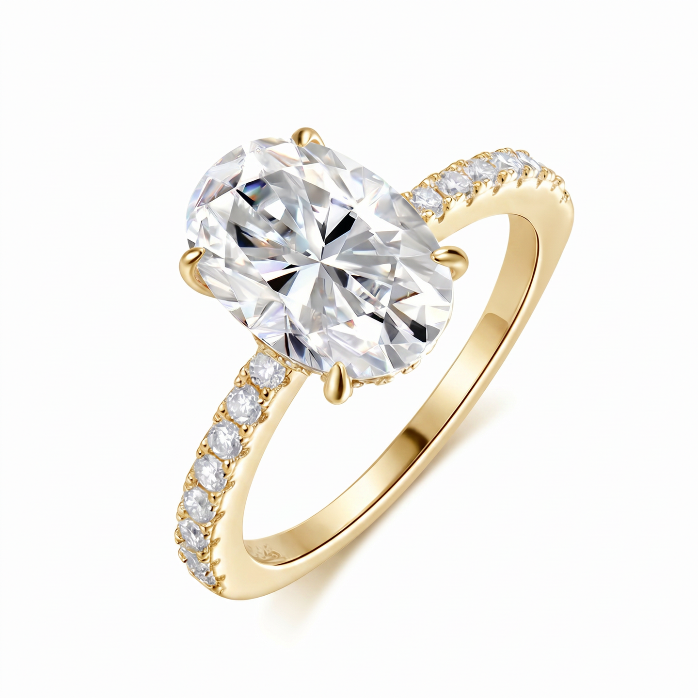 טבעת Ophelia - אובל משובצת 4.5 קראט