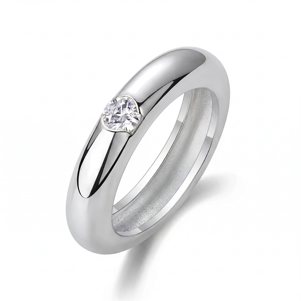 Noa Bezel Ring - White Gold