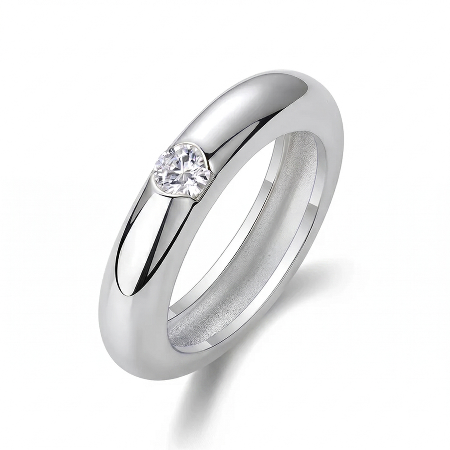 Noa Bezel Ring - White Gold