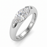 Muse Marquise Moissanite Ring - White Gold