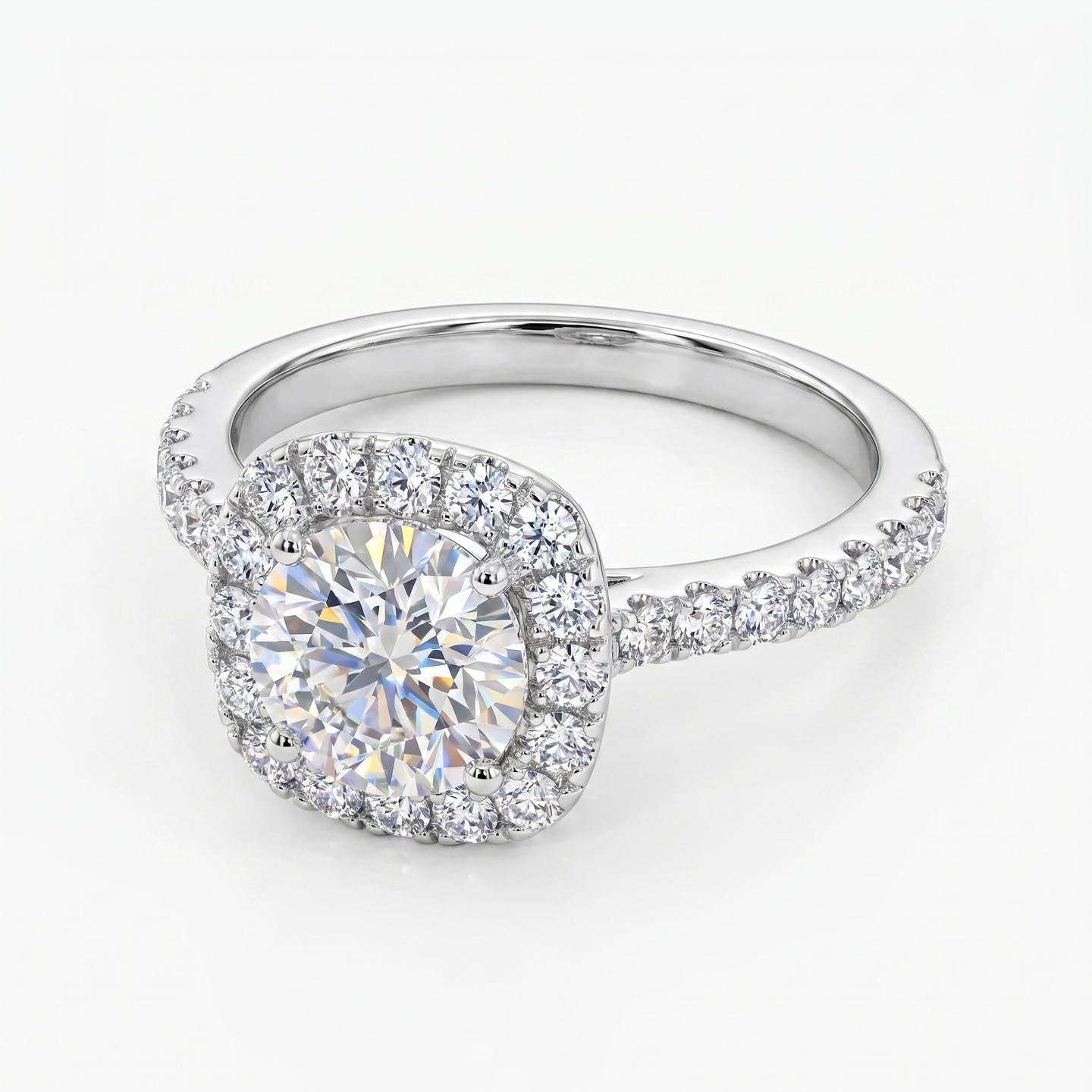 Amara Halo Ring - White Gold