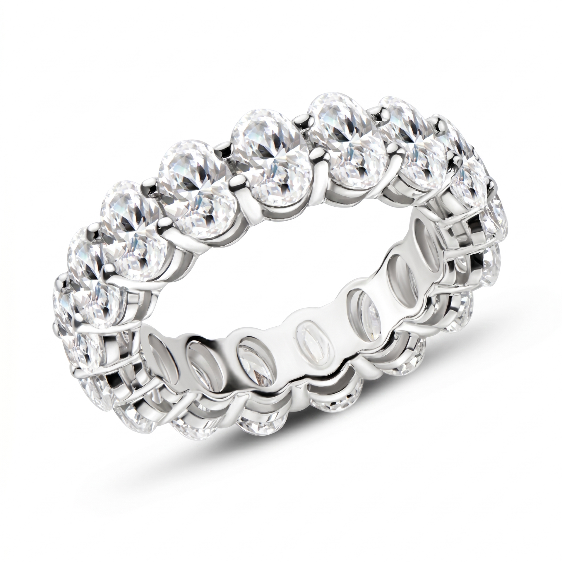 Eternity Oval Ring - White Gold