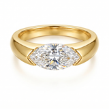 Muse Marquise Moissanite Ring - Gold