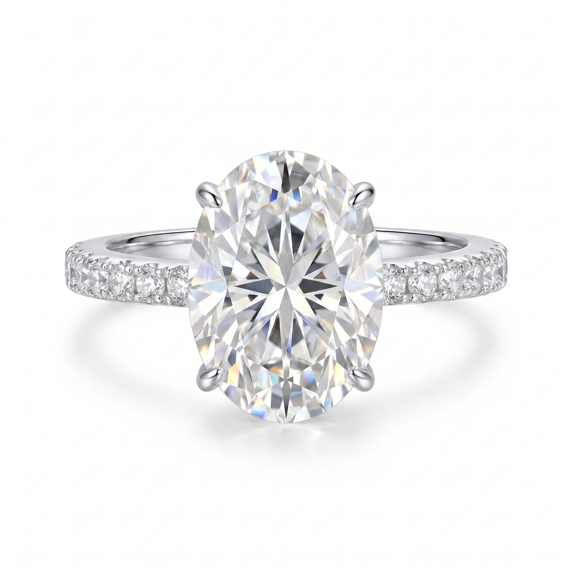 Ophelia Oval Ring - White Gold