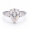 Aurora Pear Ring - White Gold