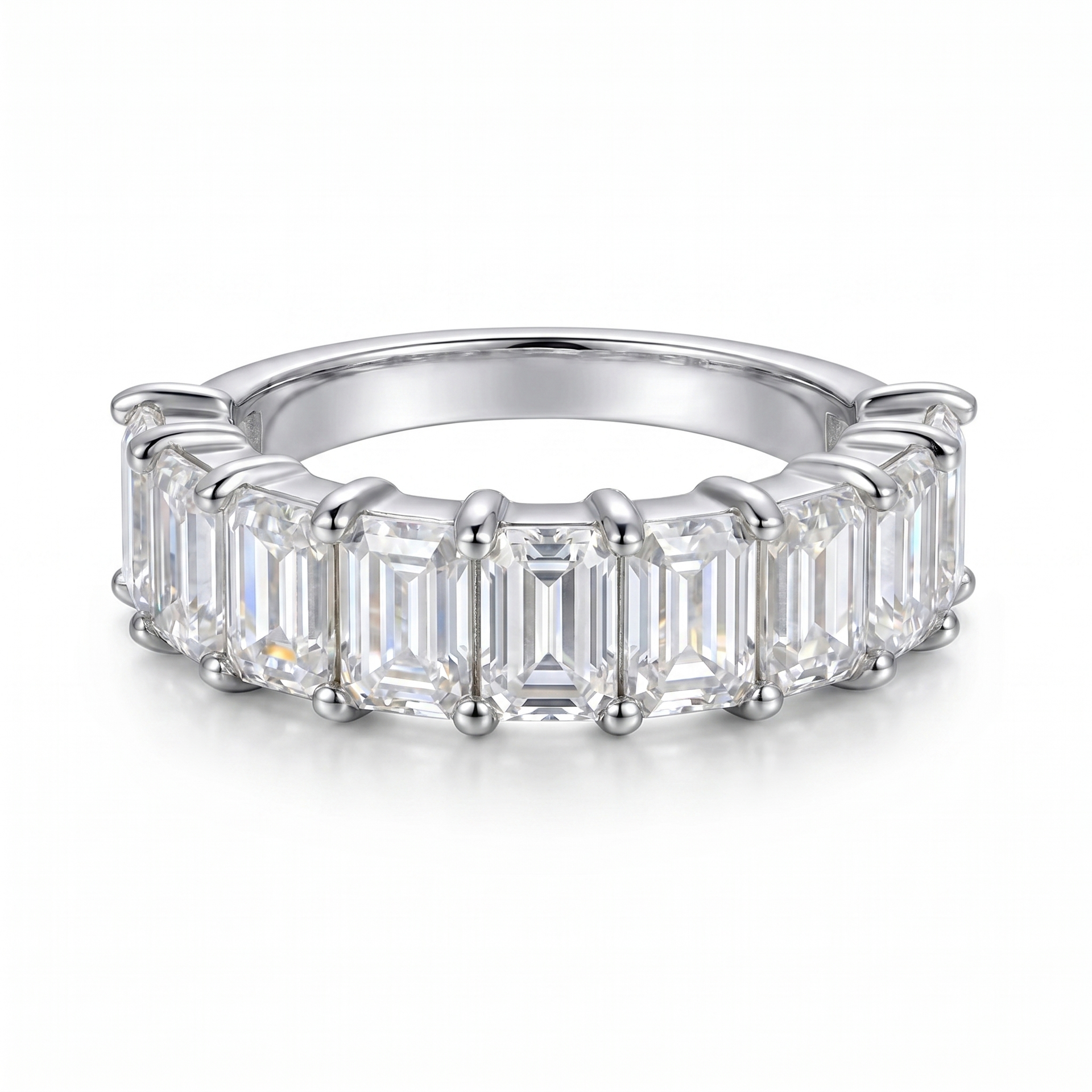 Monaco Emerald Ring - White Gold
