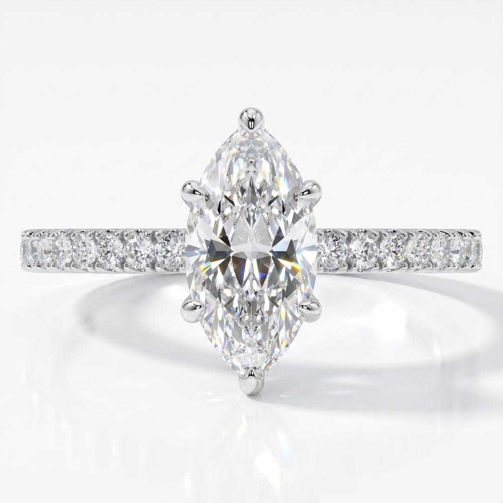 Aveline Marquise Ring - White Gold
