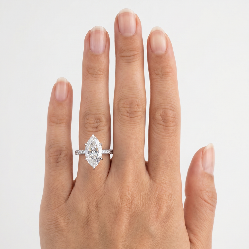 Aveline Marquise Ring - White Gold