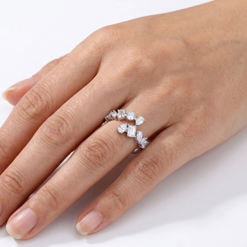 Seraphina Mixed Cut Ring - White Gold