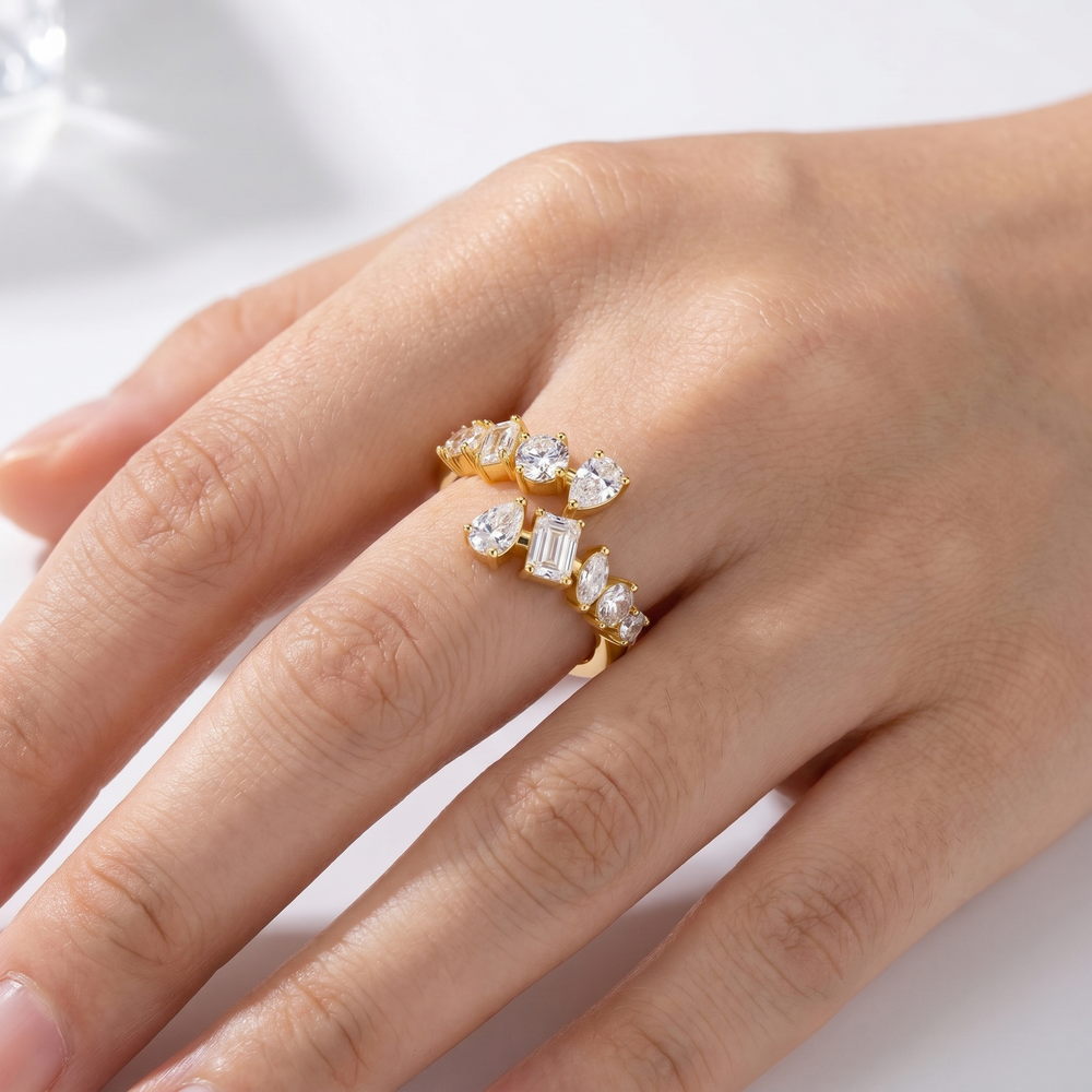 Seraphina Mixed Cut Ring - Gold