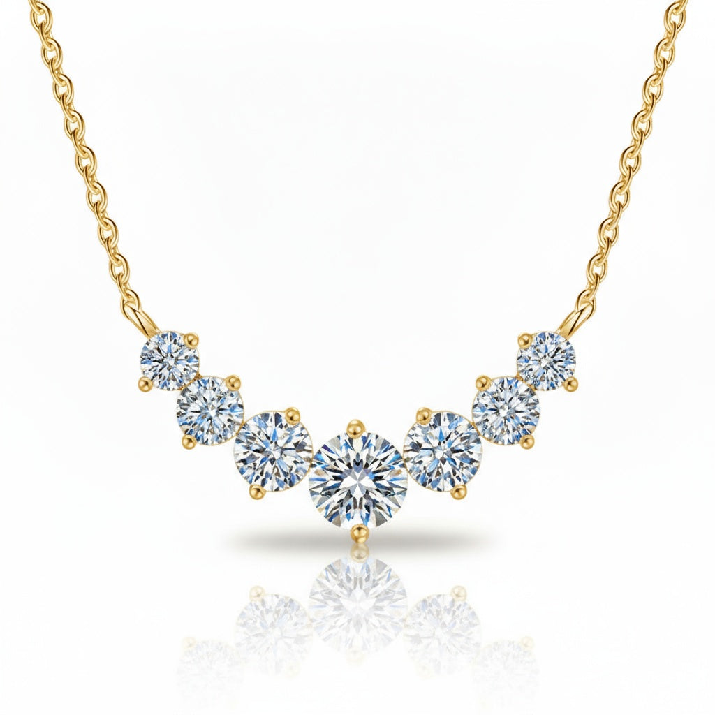 שרשרת יהלומים מודרגת - Clairé - זהב