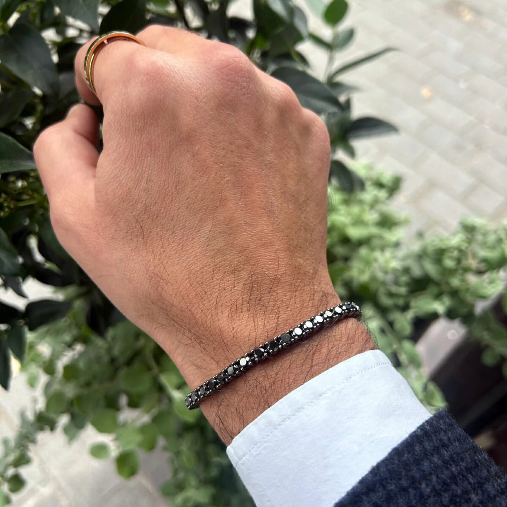 ONYX TENNIS BRACELET - WHITE GOLD