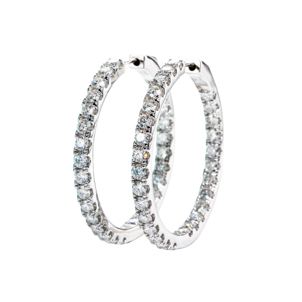 Hoop Earrings - White Gold