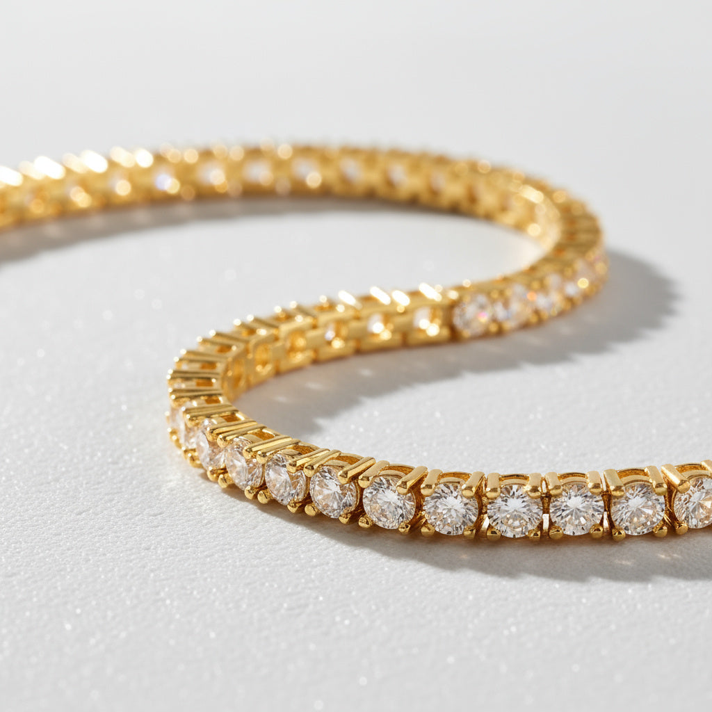 צמיד טניס Aura 3 מ"מ - זהב