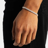Moissanite Cuban Bracelet 5MM - White Gold