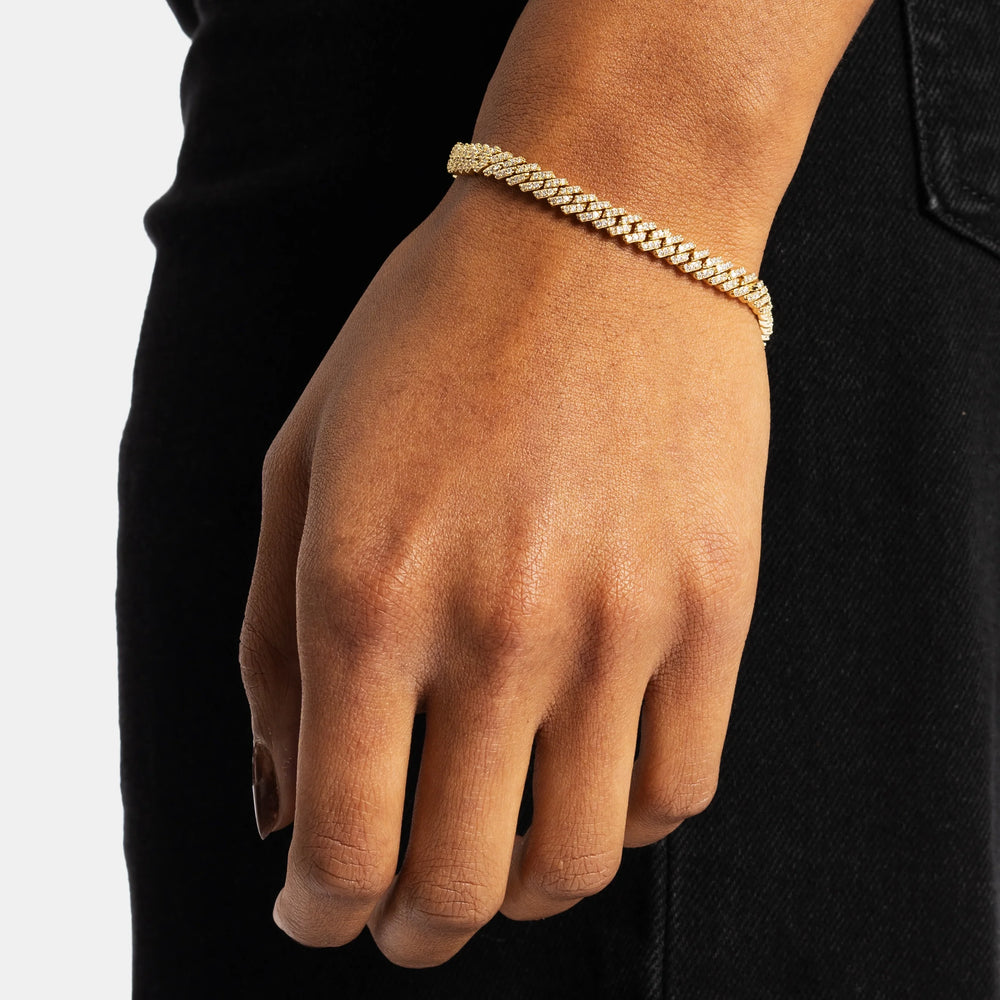 Moissanite Cuban Bracelet 5MM - Gold