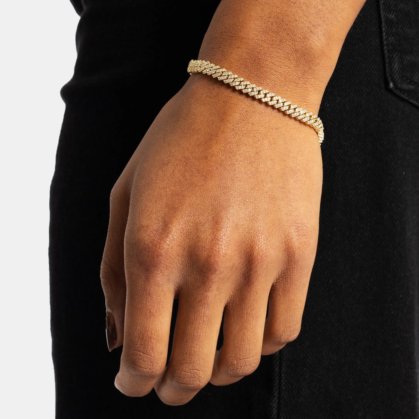 Moissanite Cuban Bracelet 5MM - Gold