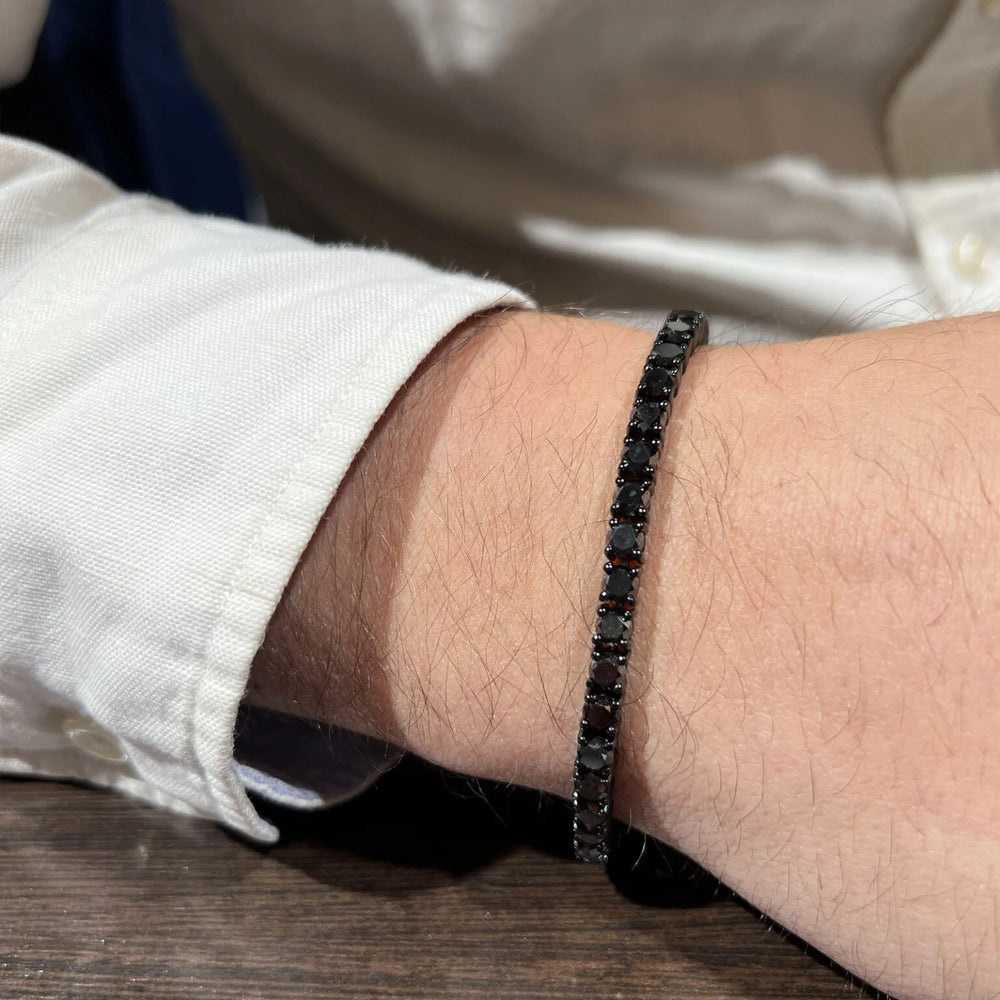 ONYX TENNIS BRACELET - WHITE GOLD