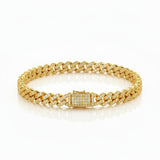 Moissanite Cuban Bracelet 5MM - Gold