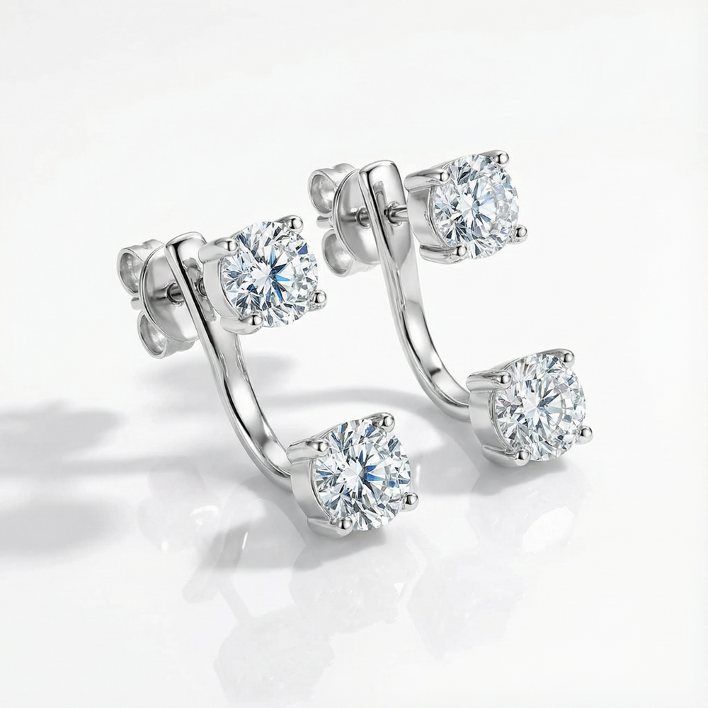 Luna Earrings - White Gold