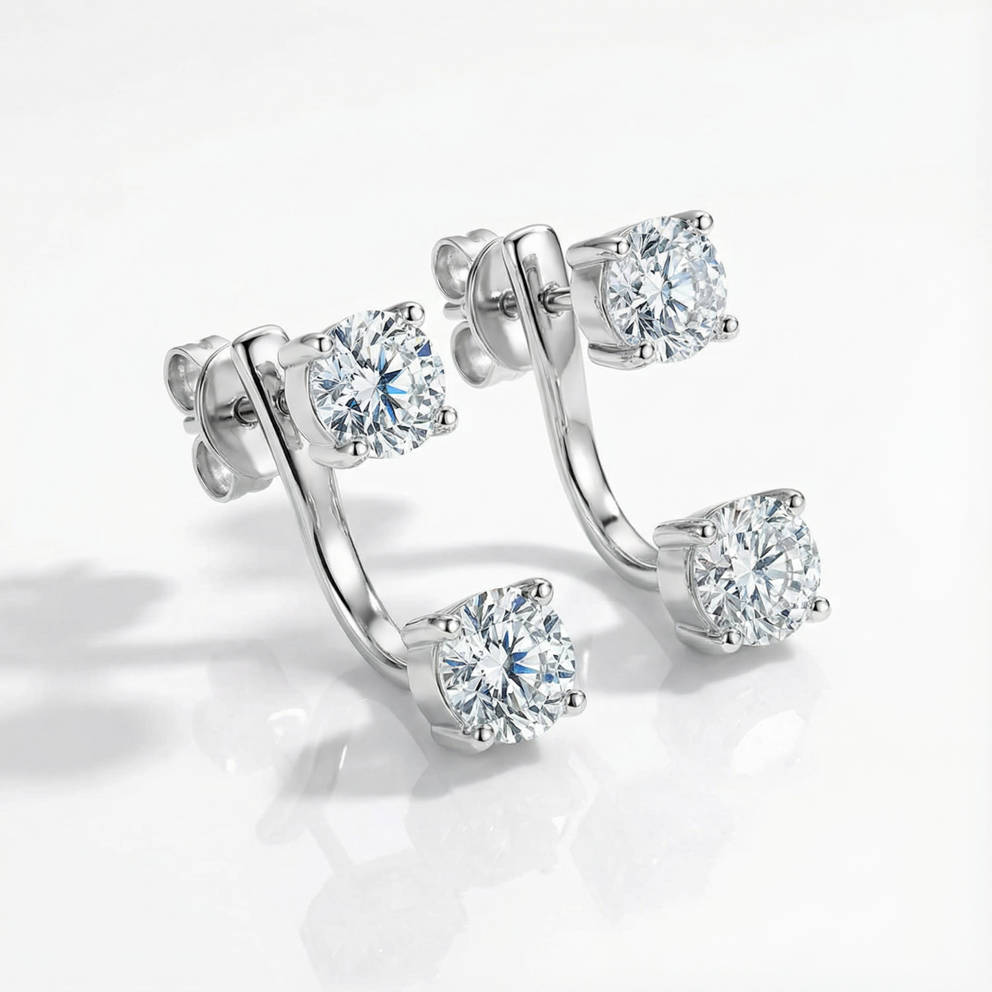 Luna Earrings - White Gold