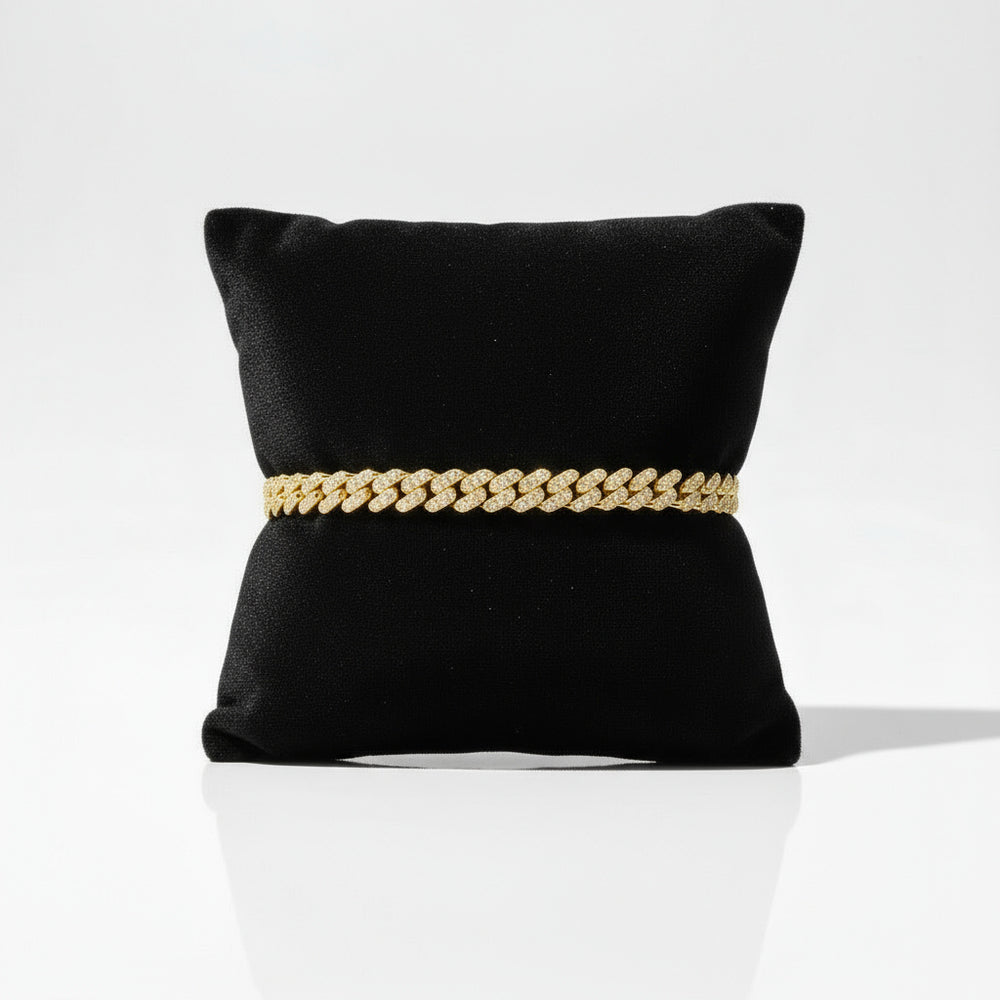 Moissanite Cuban Bracelet 5MM - Gold