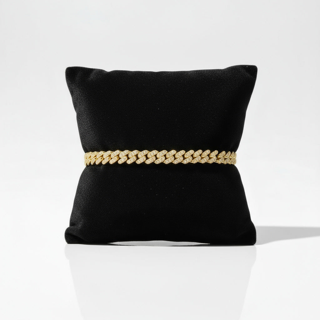Moissanite Cuban Bracelet 5MM - Gold